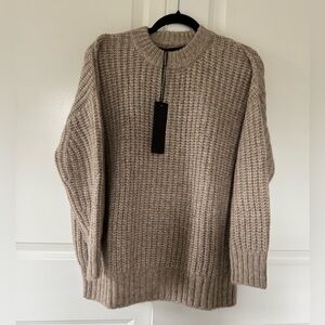 Jenni Kayne, Fisherman Cocoon Crewneck, Oatmeal, XS, NWT